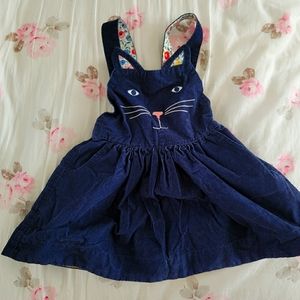Mini Boden Navy Cat Overall Dress